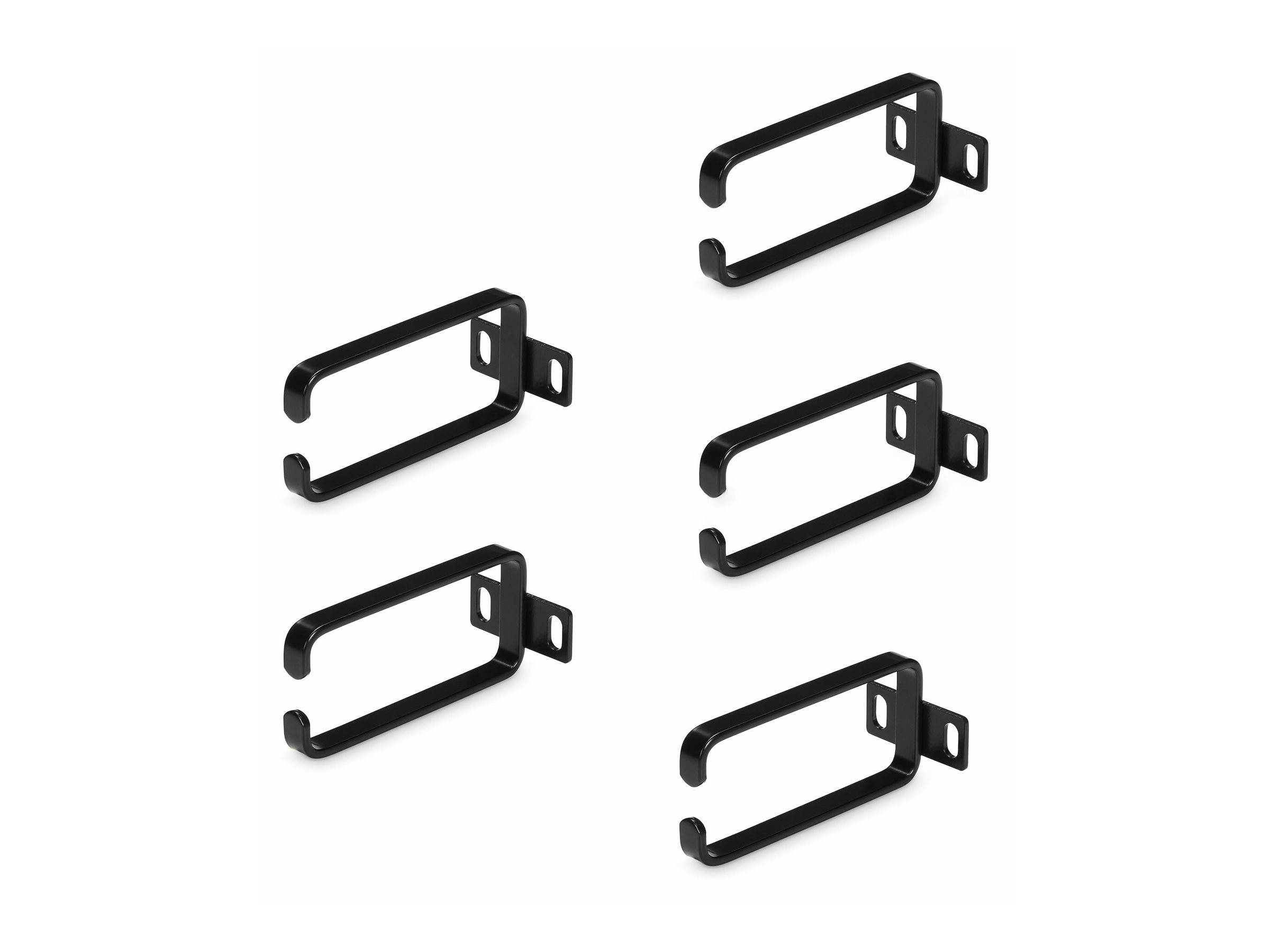 StarTech.com 5-Pack 1U Vertical Cable Management D-Ring Hooks, Cable Manager For 19 Server Racks/Cabinets, Network Rack Wire Organizers, Cable Guide Rings Ring til kabelstyring Sort
