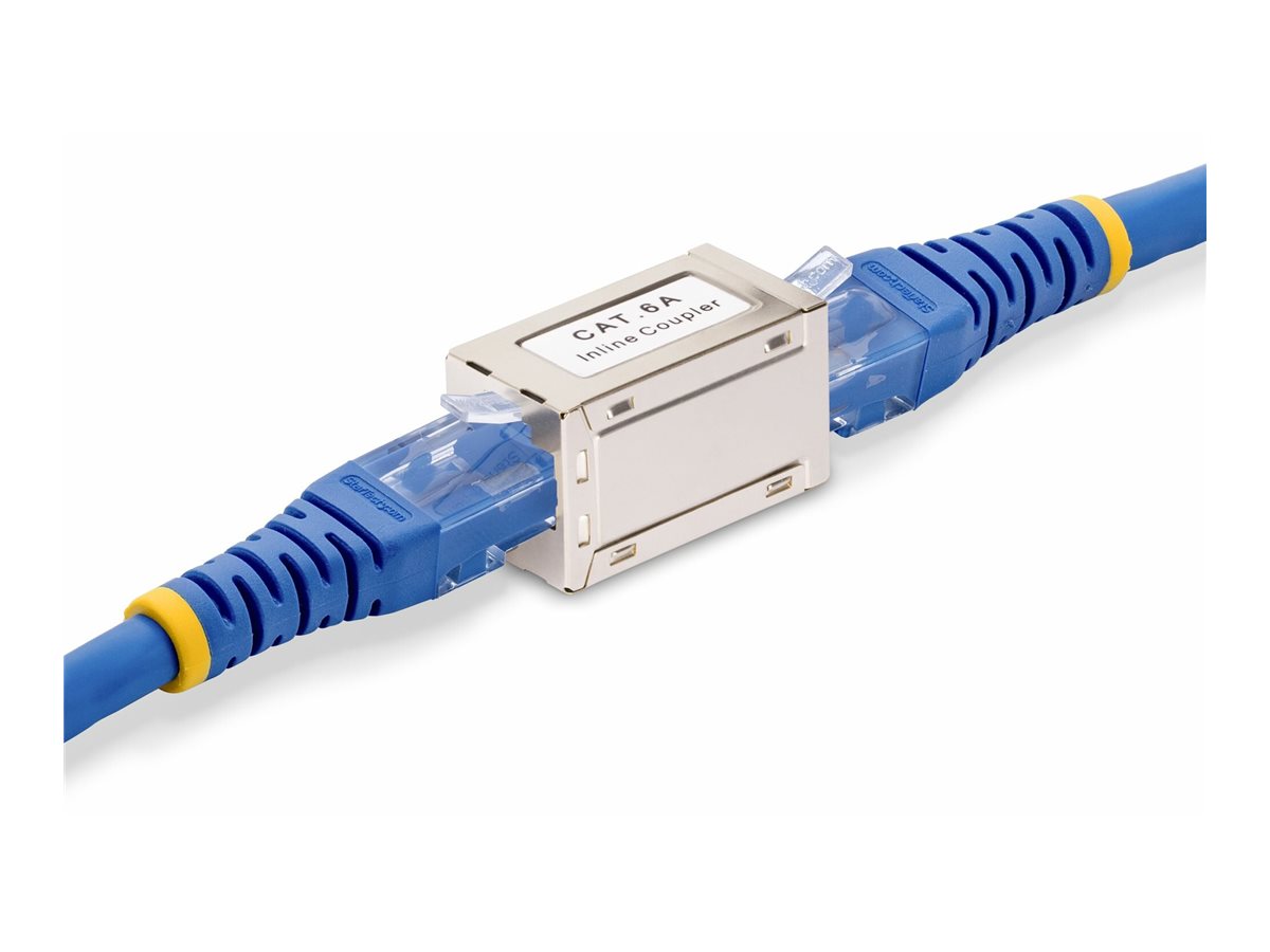 StarTech.com Shielded RJ45 Coupler, Inline Cat6a Coupler, F/F CAT 6a Afskærmet Netværkskobling Sølv