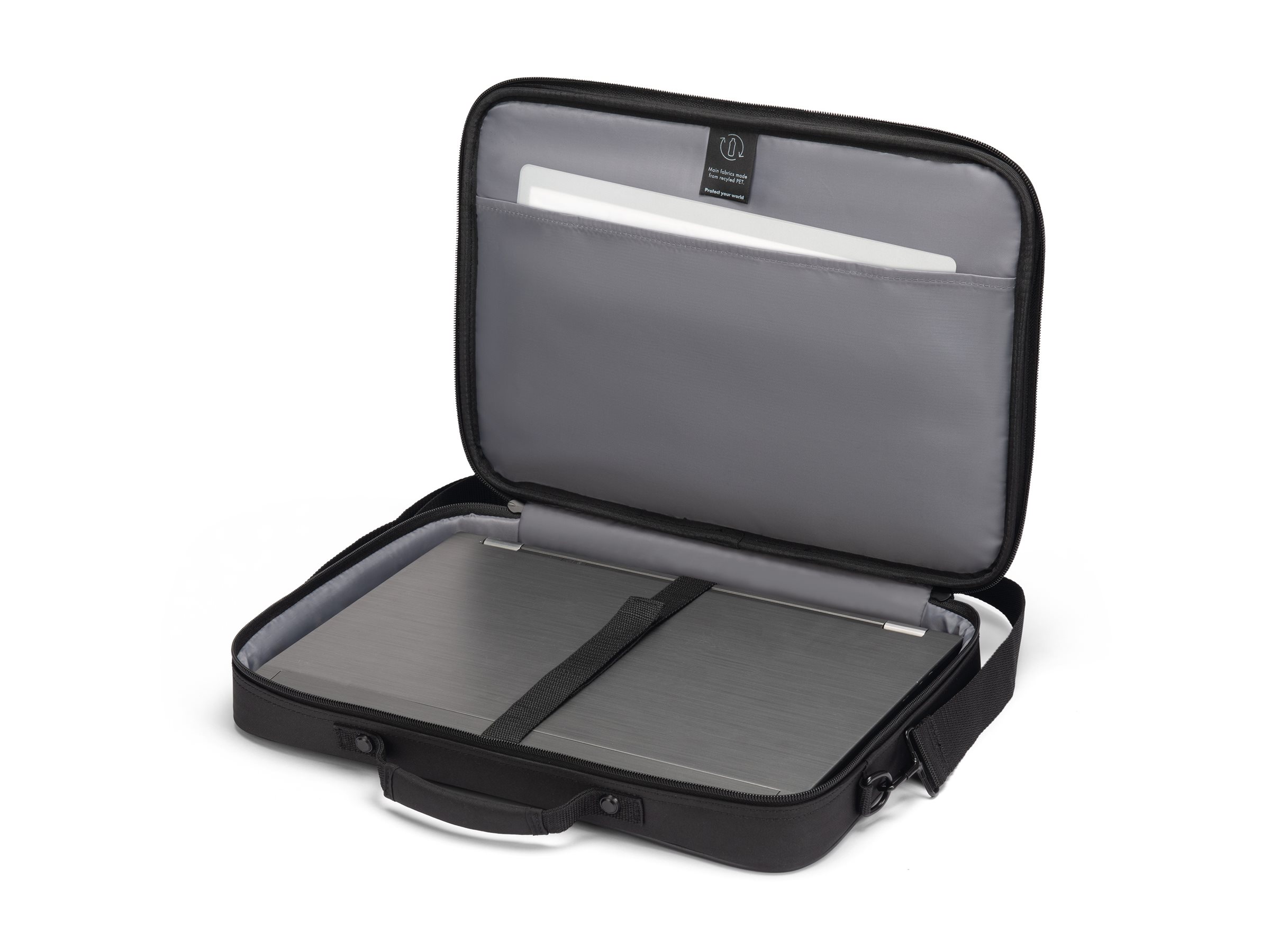 DICOTA ONE Bæretaske til notebook 17.3 300D genbrugt PET Sort