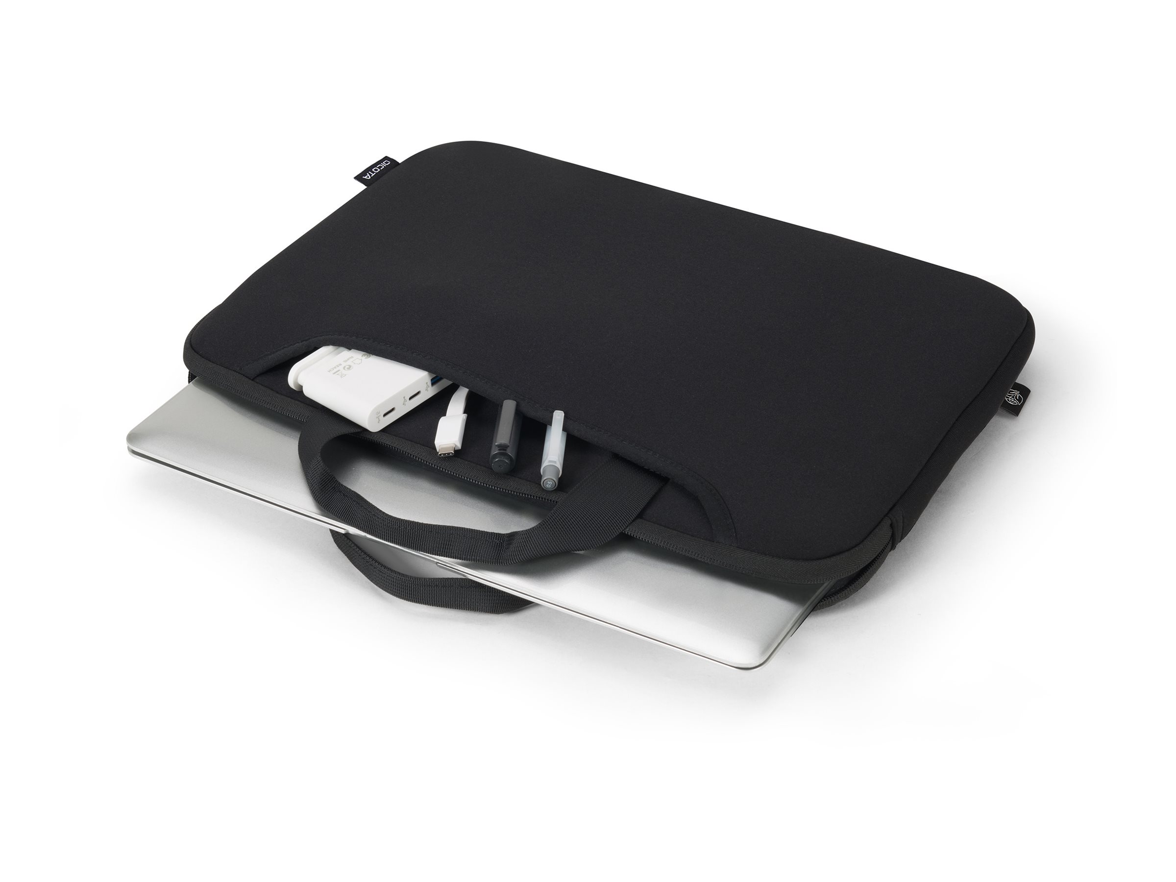 DICOTA ONE Hylster til notebook 16 Genbrugt jersey-stof Genbrugt PET Sort