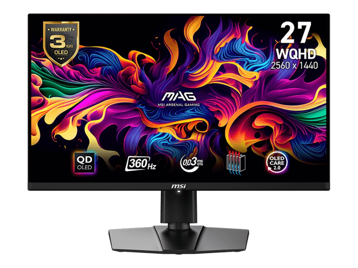 MSI MAG 271QPX QD-OLED 27 2560 x 1440 (2K) HDMI DisplayPort USB-C 240 Hz Pivot Skærm