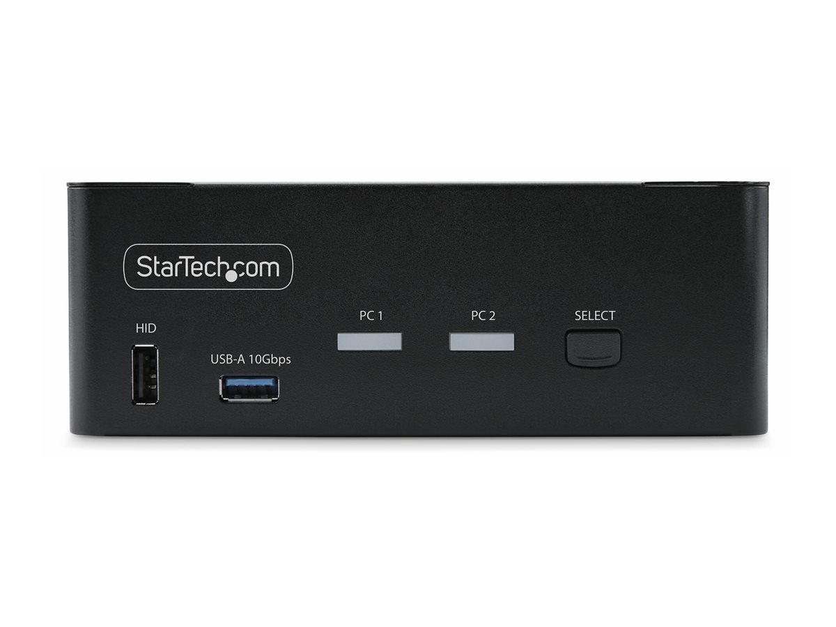 StarTech.com 2-Port Dual-Monitor DisplayPort KVM Switch, 8K 60Hz / 4K 144Hz, DP 1.4, 2x USB 10Gbps Ports, 4x USB HID Ports, Hotkey Switching, TAA Compliant KVM / audio / USB switch Desktop