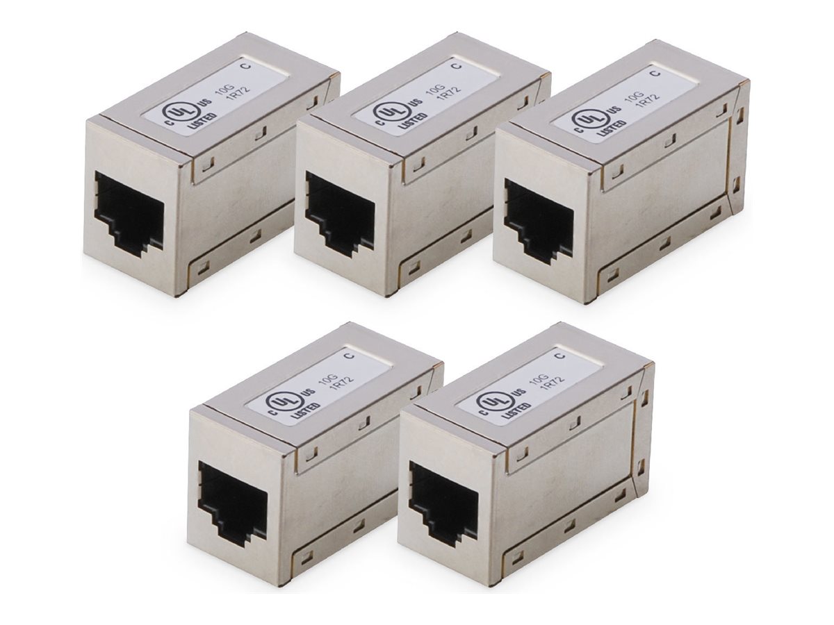 CAT 6 Modular Coupling - 8P8C - 1:1 - Metal housing - 5 pcs