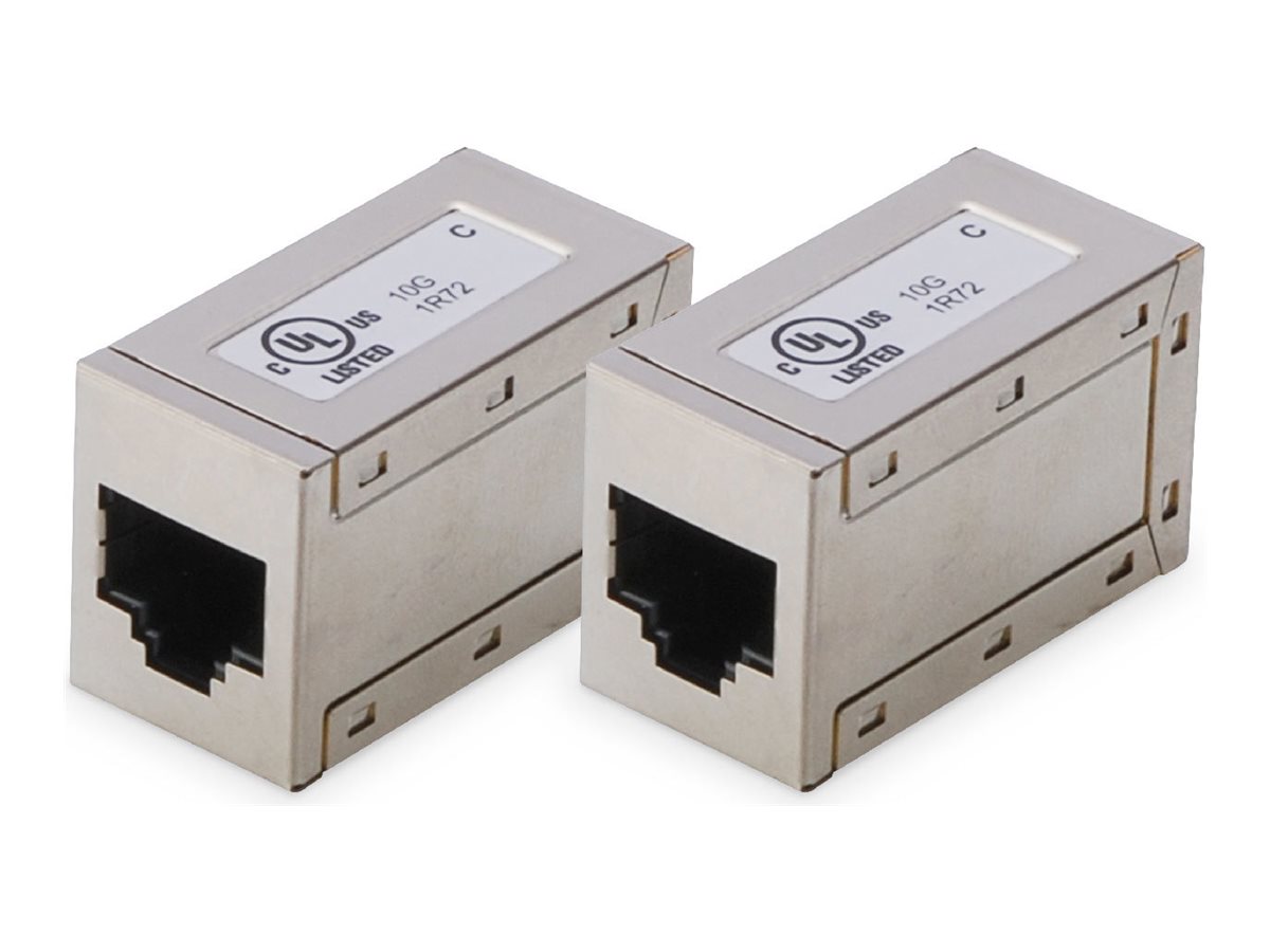 CAT 6 Modular Coupling - 8P8C - 1:1 Shielded - Metal Housing - 2 pcs