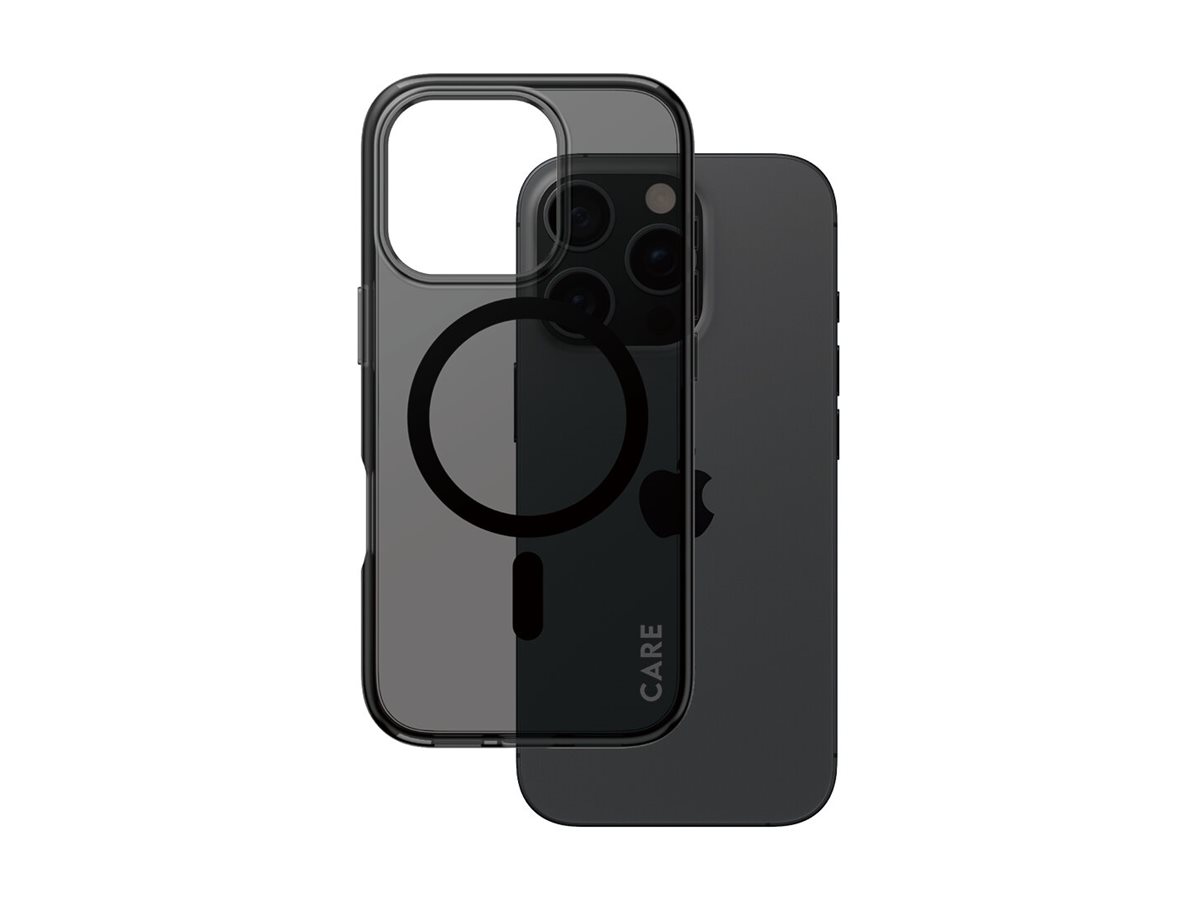PanzerGlass CARE by Flagship Case Smokey Urban Combat w. Black MagSafe iPhone 16 Pro Beskyttelsescover Sort Apple iPhone 16 Pro