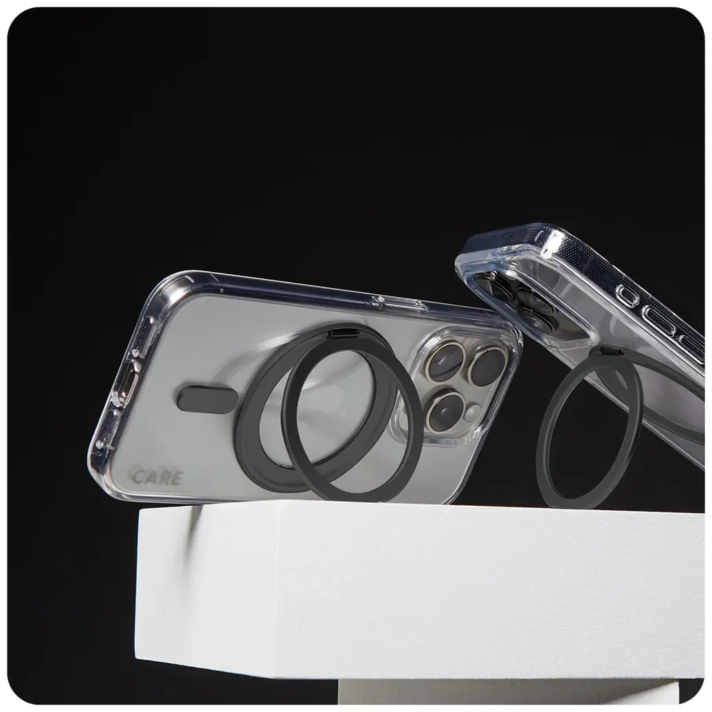 PanzerGlass CARE Kickstand Sort til Apple iPhone 16