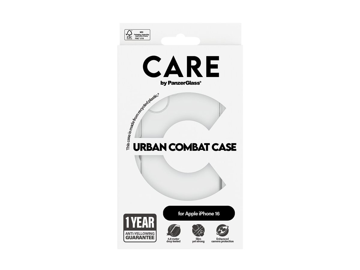 CARE by PanzerGlass Urban Combat Beskyttelsescover Gennemsigtig Apple iPhone 16
