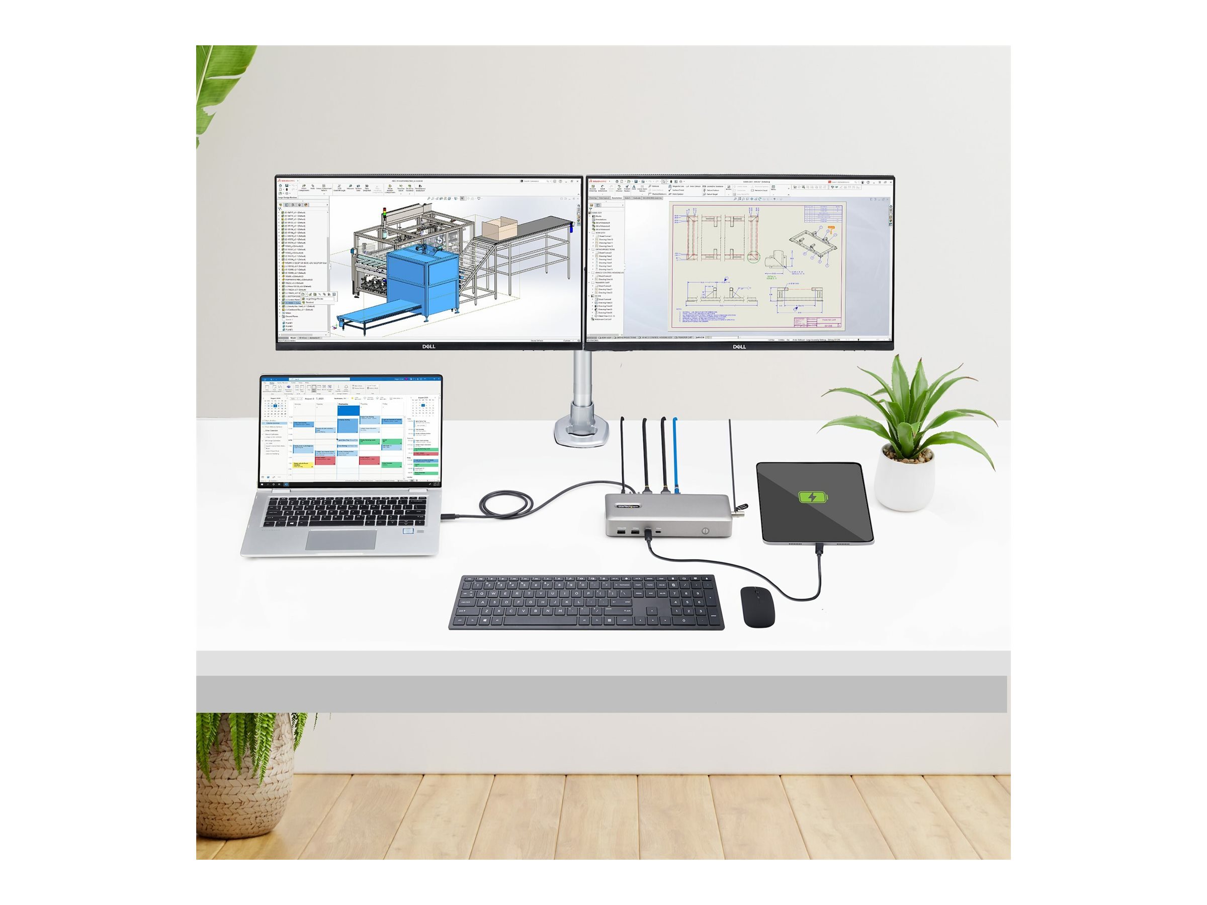 StarTech.com USB4 Docking Station, USB-C 40Gbps, Dual Video HDMI, Up to 2x 4K 60Hz 4 4 4 (RGB) or 2x 4K 120Hz 4 2 2, Multi-Monitor Dock, 6x USB, 2.5GbE, 100W PD USB4 / Thunderbolt 4 Dockingstation