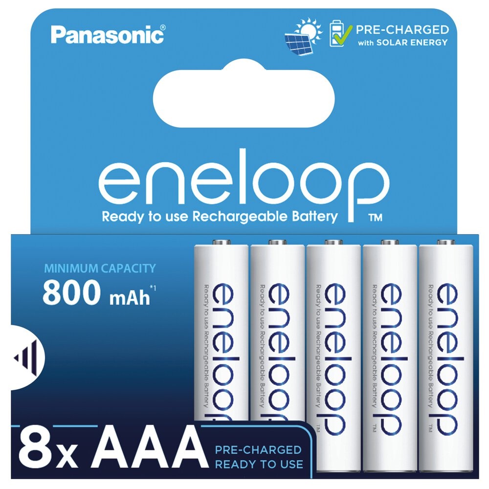 Panasonic Eneloop AAA Genopladelige Batterier 800mAh, 8 stk.