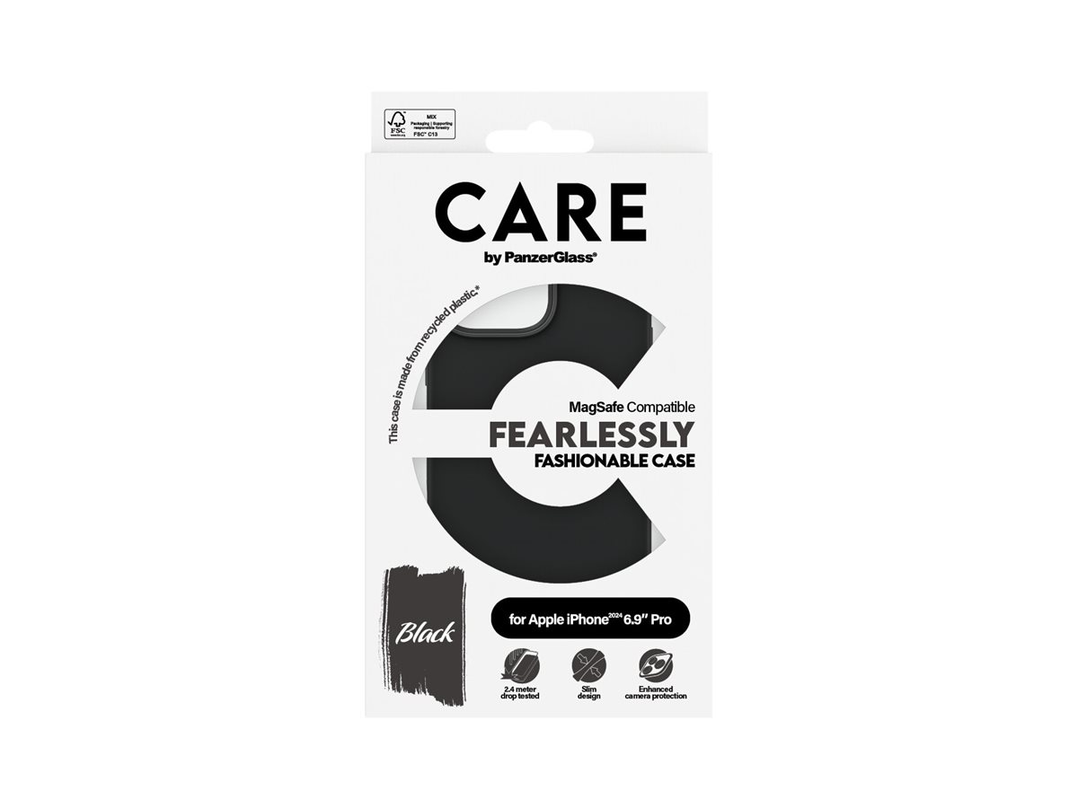 PanzerGlass CARE by Fashionable Case Black w. MagSafe iPhone 16 Pro Max Beskyttelsescover Sort Apple iPhone 16 Pro Max