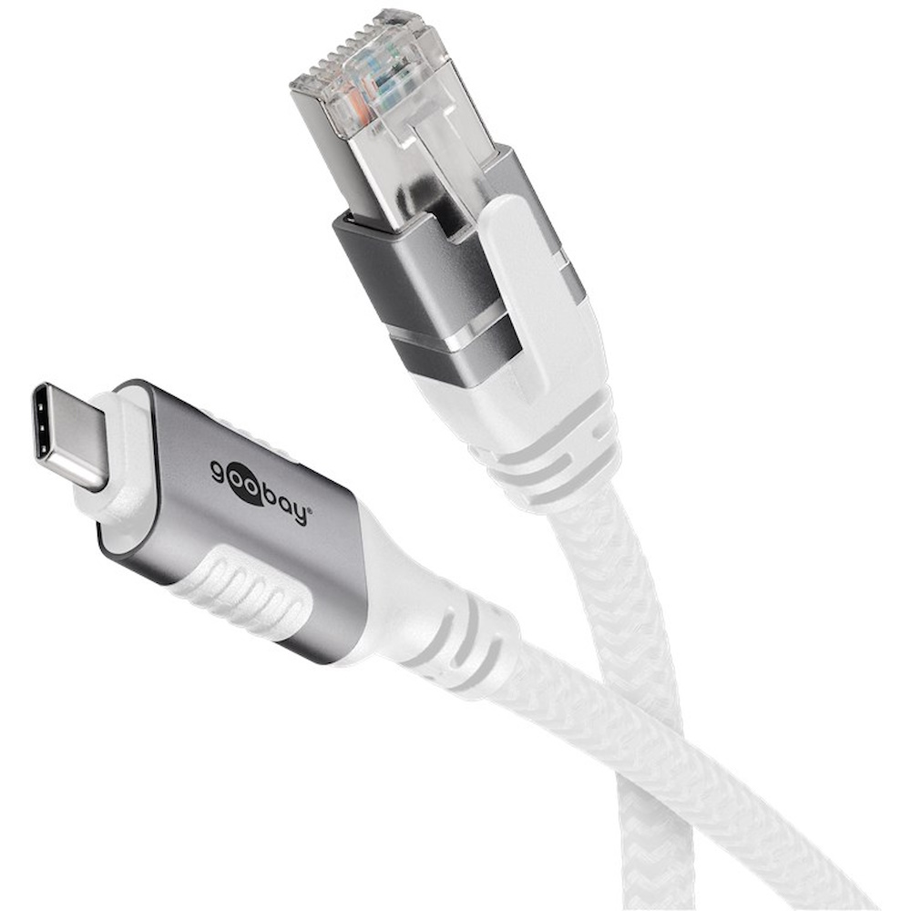 Goobay USB-C 3.1 til RJ45 netværksadapter 7,5 m CAT6 1 Gbit/s Hvid