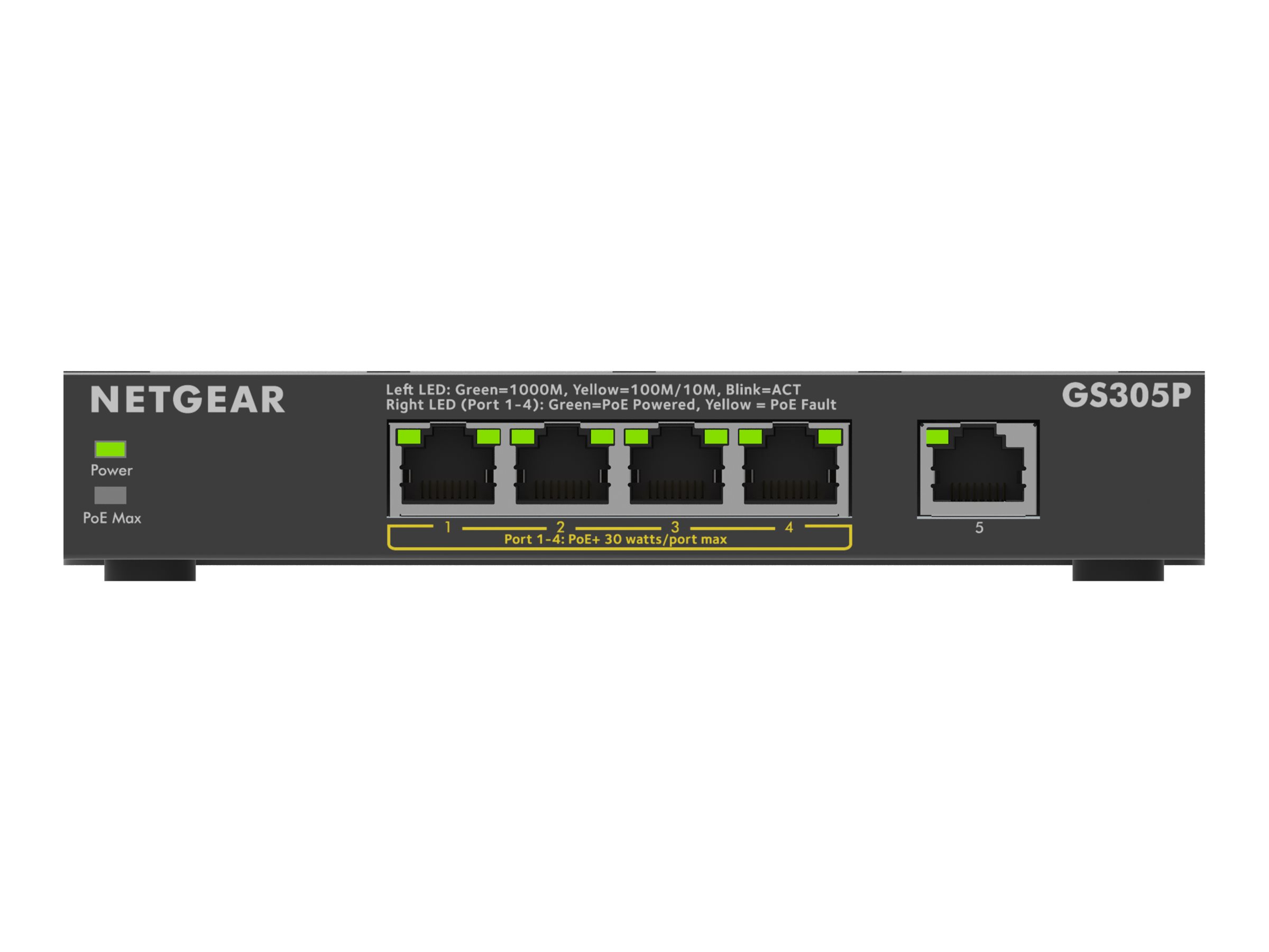 NETGEAR 300 Series GS305P Switch 5-porte Gigabit Ethernet PoE+