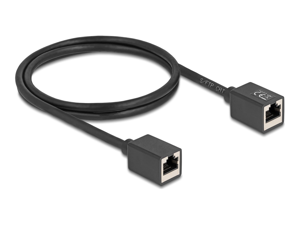 DeLOCK CAT 6a S/FTP 1m Netværkskabel Sort