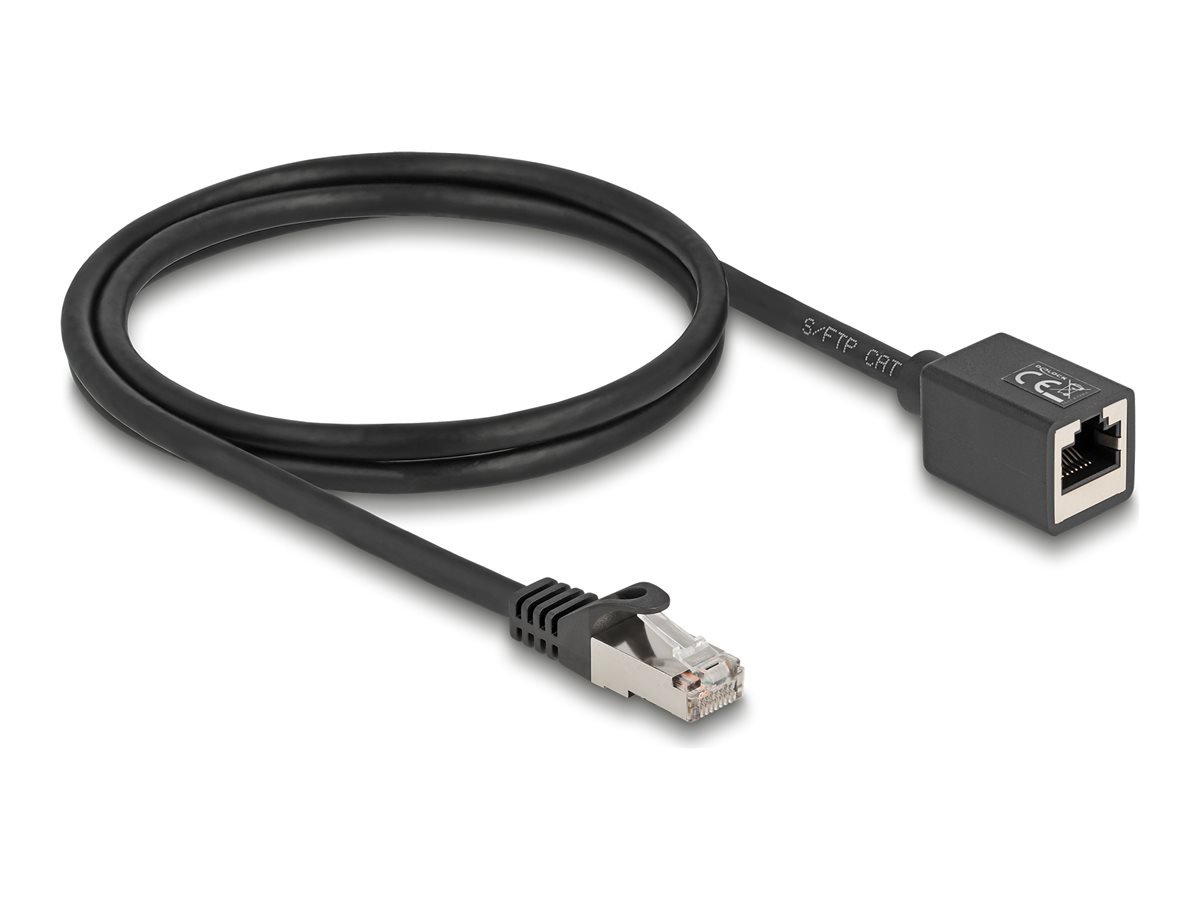 DeLOCK CAT 6a S/FTP 1m Forlængerkabel til netværk Sort