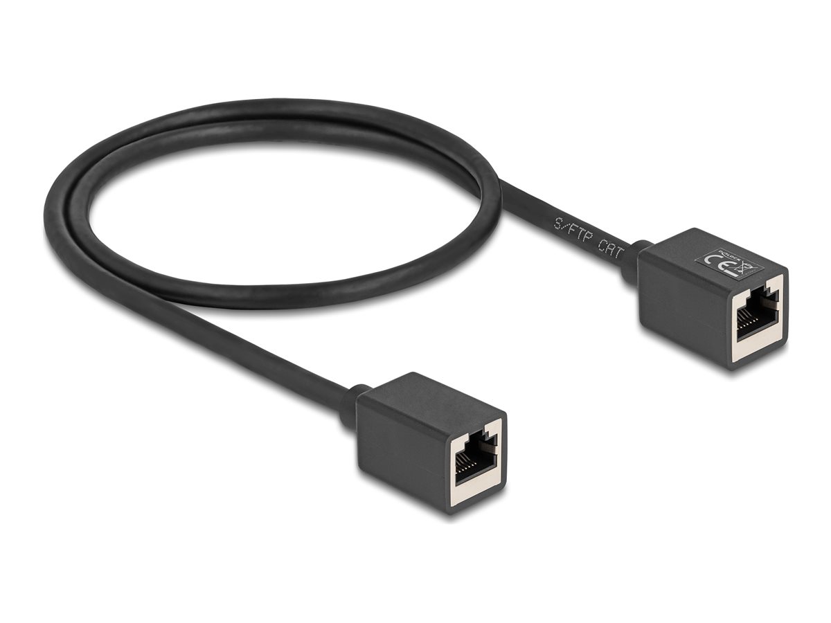 DeLOCK CAT 6a S/FTP 50cm Netværkskabel Sort