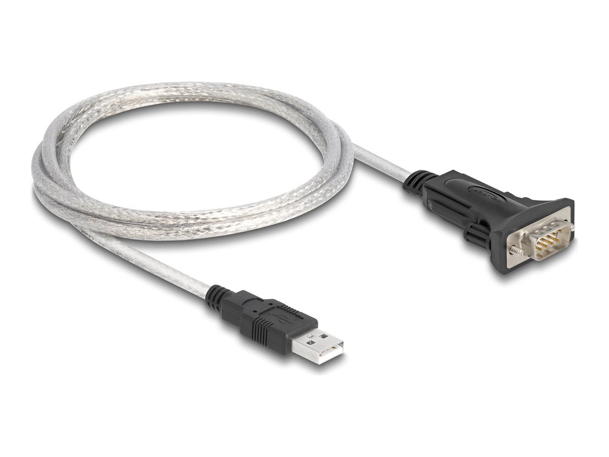 Delock USB / serielkabel 1m Sølv Transparent
