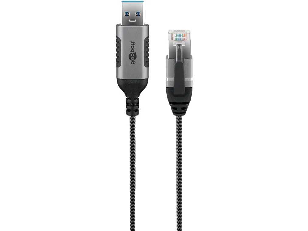Goobay 74384 USB 3.0 type A to RJ45 10 m Black