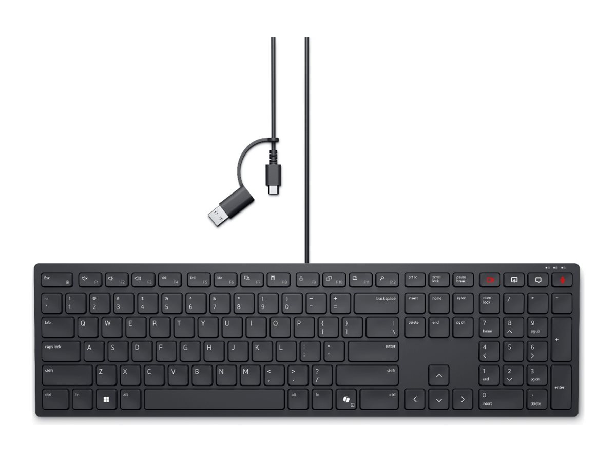 Dell Wired Collaboration Keyboard KB525C Tastatur Pressestempel Kablet Ukrainsk