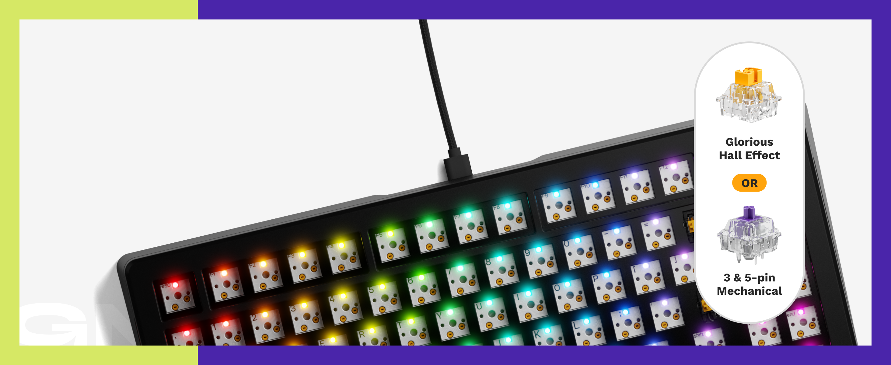 Glorious Gaming GMMK 3 HE 75% Prebuilt Tastatur Mekanisk Mekanisk RGB Kablet Kablet US engelsk US engelsk
