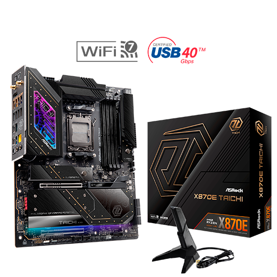 ASRock X870E Taichi WiFi Motherboard EATX AM5 Socket DDR5