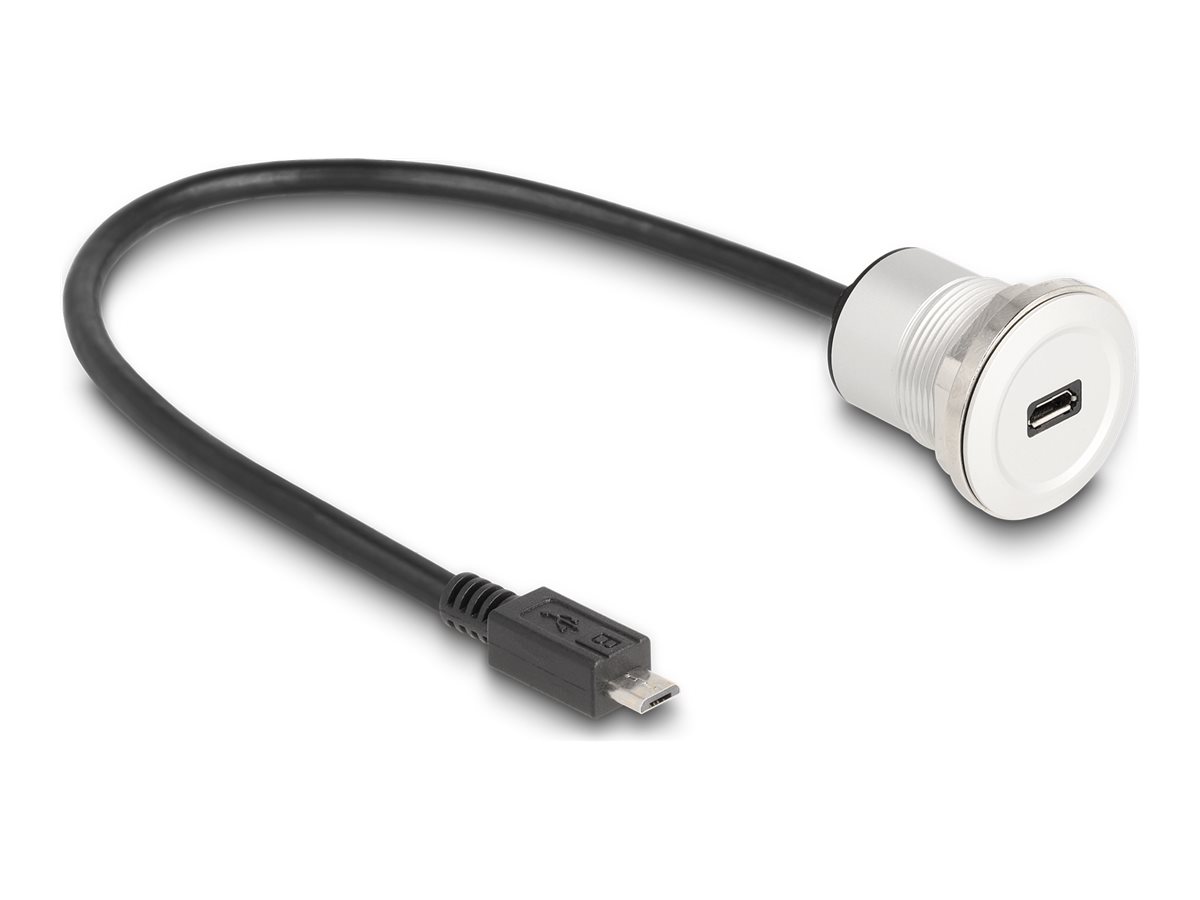 Delock USB forlængerkabel 30cm Sort Sølv