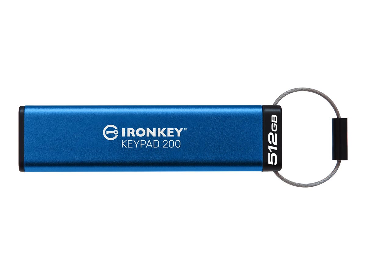 Kingston IronKey Keypad 200 512GB USB 3.2 Gen 1 USB stick Blå