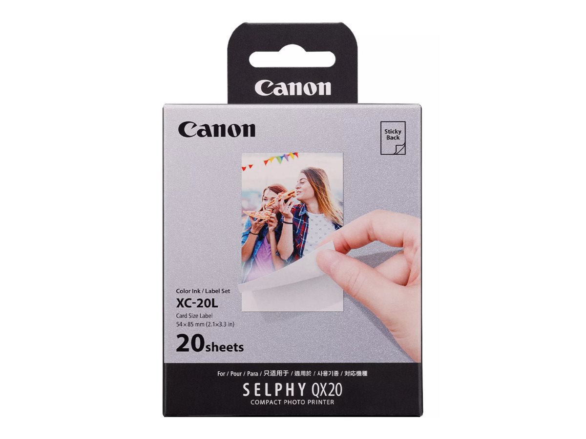Canon SELPHY XC-20L Farve (cyan, magenta, gul) Kassette og papirsæt til print-bånd