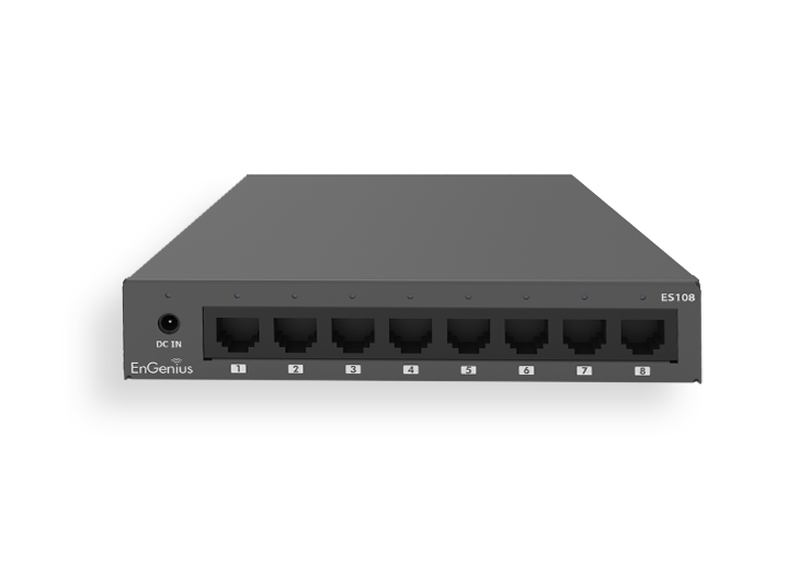EnGenius ES108 netværksswitch Ikke administreret Gigabit Ethernet (10/100/1000) Sort