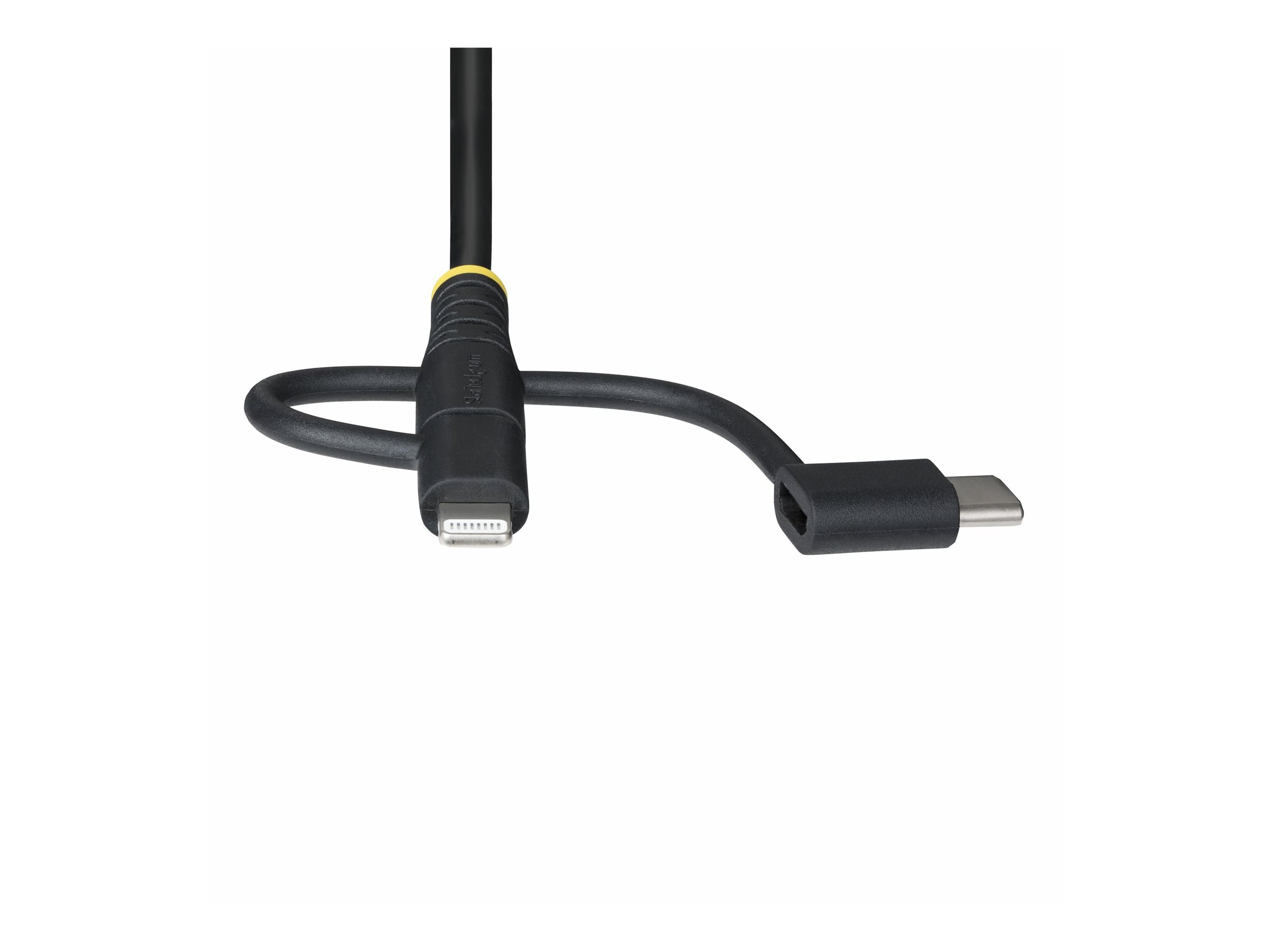 StarTech.com 3.3ft USB Multi Charging Cable, Lightning/Micro-USB/Type-C USB-kabelkit 1m Sort