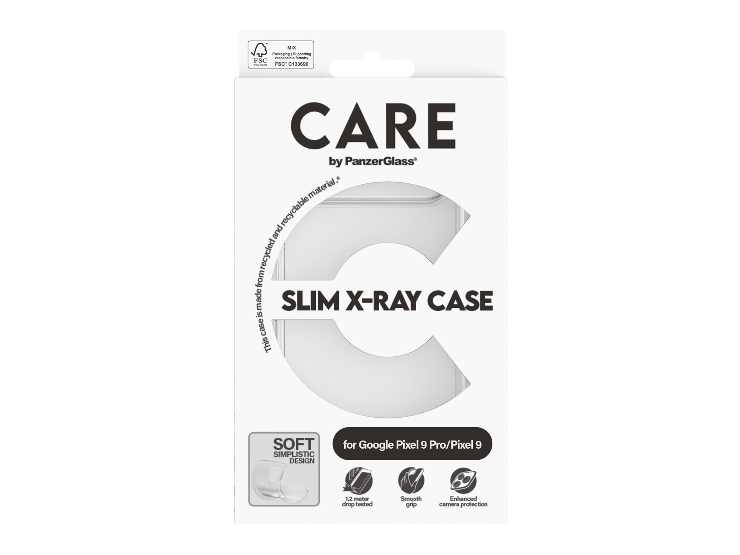 PanzerGlass CARE by Fashionable Case Transparent X-Ray Soft Basic Google Pixel 9 Pro | 9 Beskyttelsescover Transparent Google Pixel 9, 9 Pro