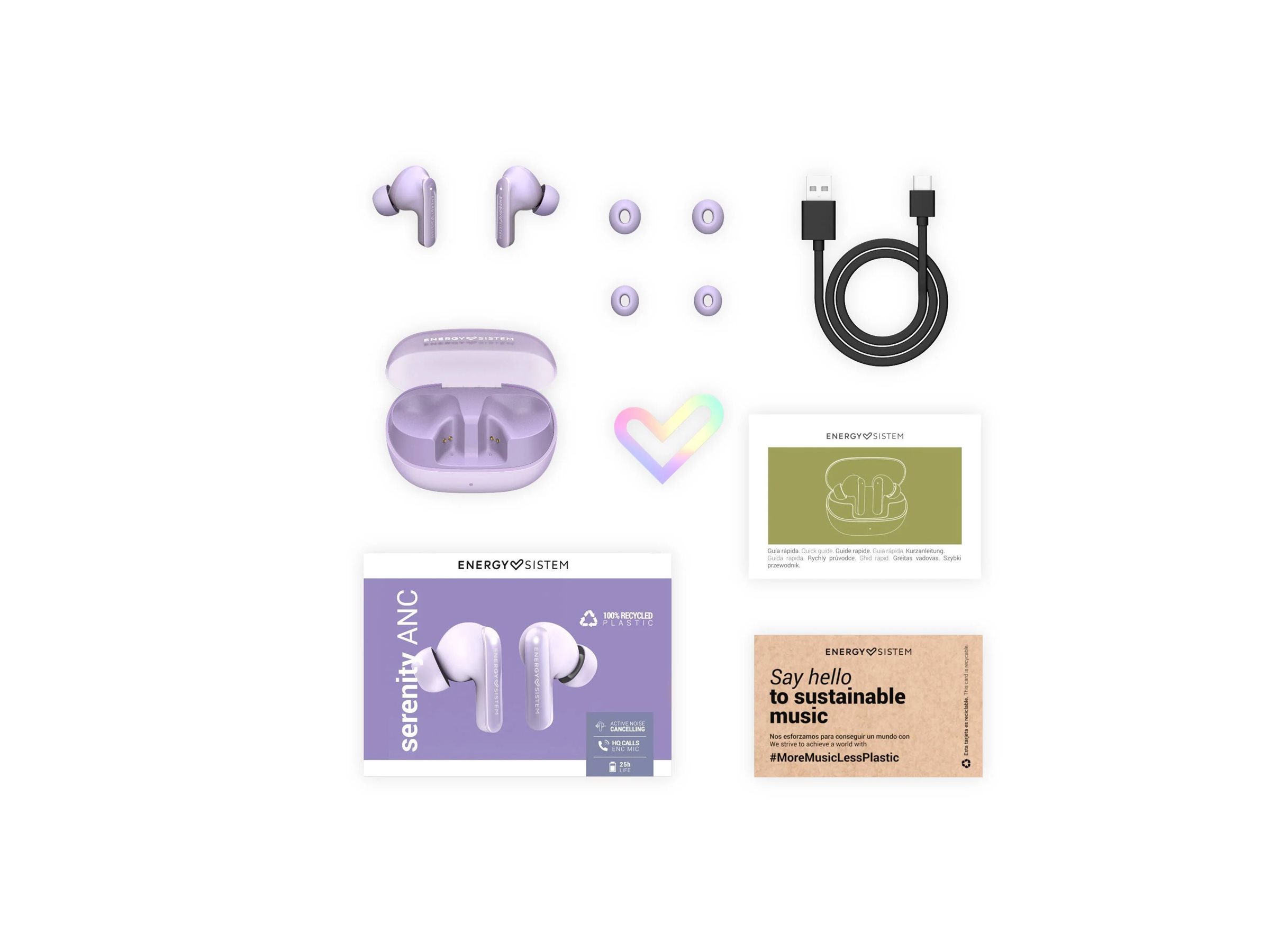 Energy Serenity Trådløs TWS earbuds Lilla