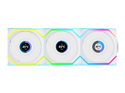 Lian Li UNI FAN SL Wireless LCD 120 3-pack Hvid 120 mm