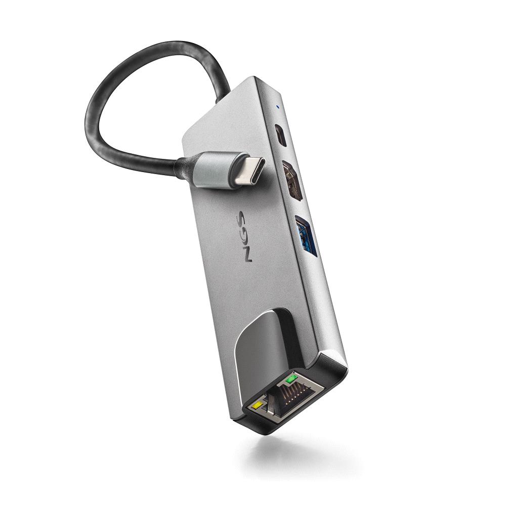 NGS NGS-HUB-0140 interface hub USB 2.0 Type-C 5000 Mbit/s Aluminium, Sort
