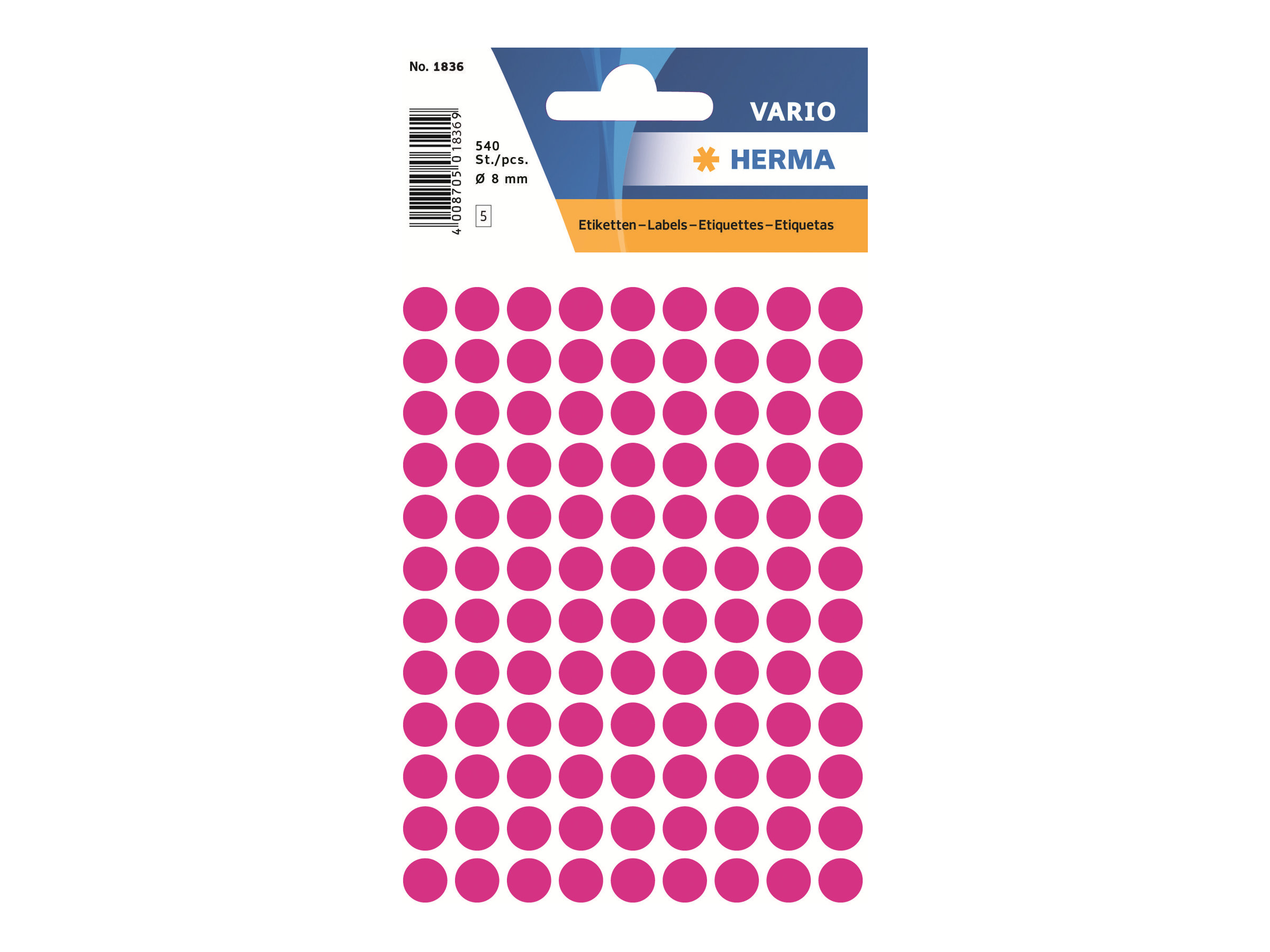 HERMA Etiketter 8 mm rund 540etikette(r)