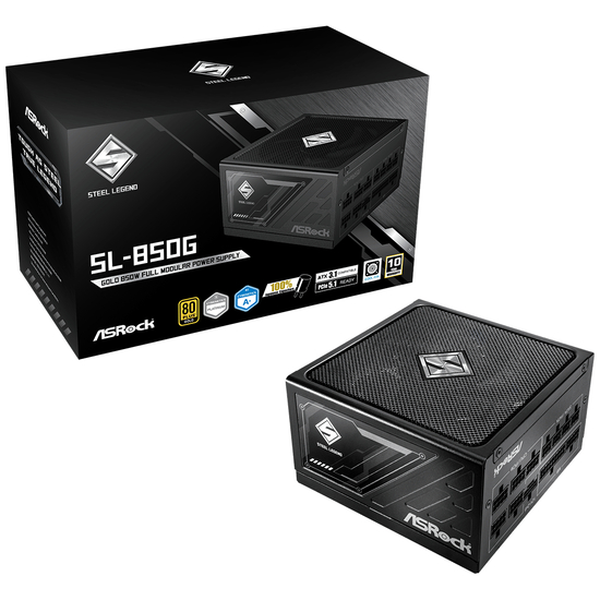 Asrock SL-850G Strømforsyning 850Watt 80+ Gold Sort
