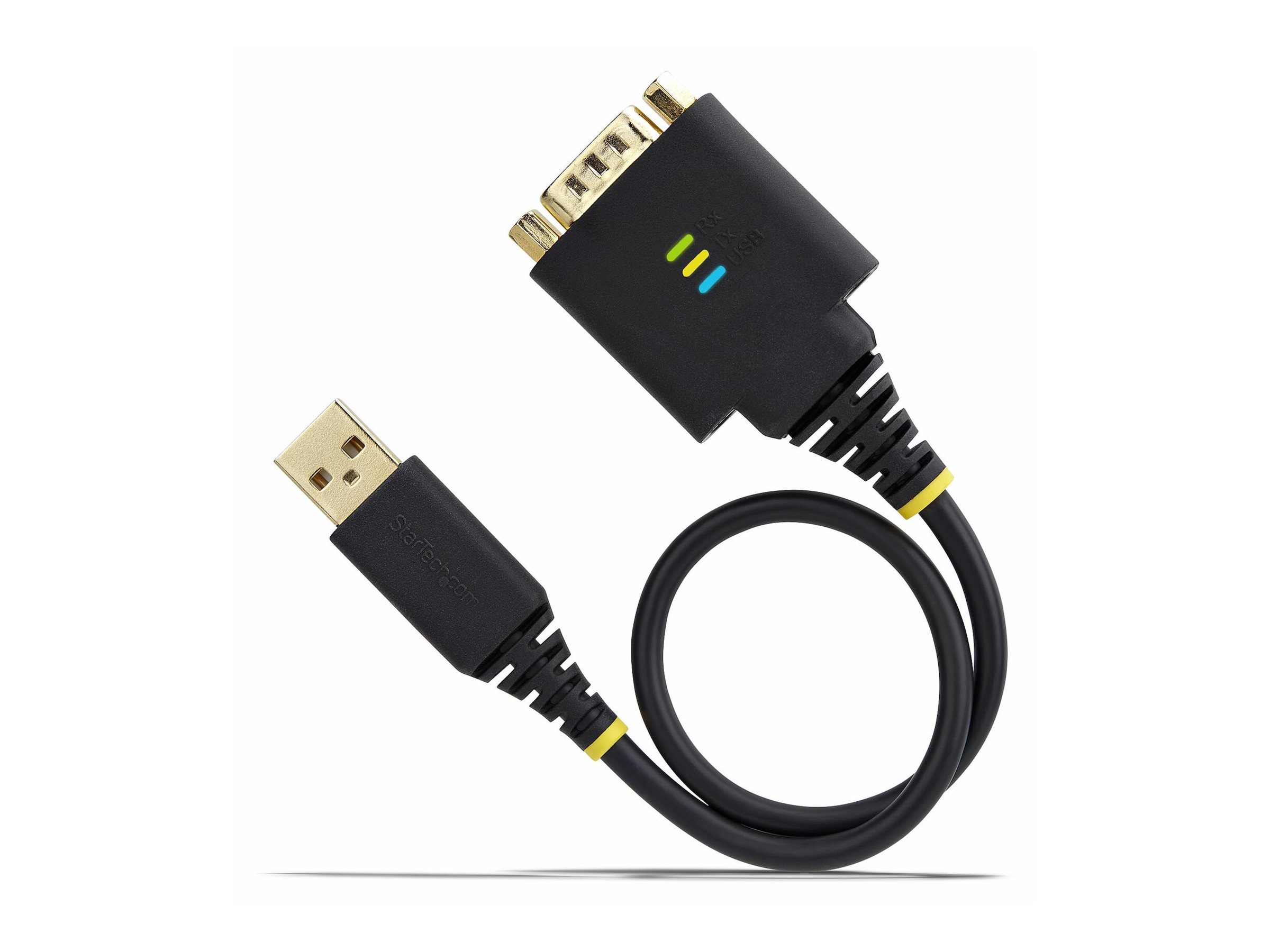 StarTech.com 1ft (30cm) USB to Serial Adapter Cable, COM Retention, RS232 USB / serielkabel 30.5cm Sort