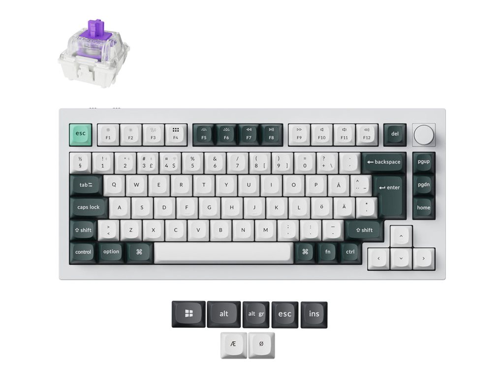 Keychron Q1 HE Tastatur Magnetisk Sydvendt RGB LED Trådløs Kablet Nordisk
