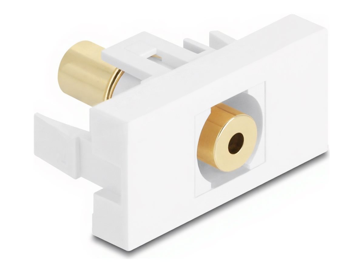 Delock Easy 45 - klik i-modul - stereo stik, hun, 4-ben, guldbelagt - 1 audio stik - hvid