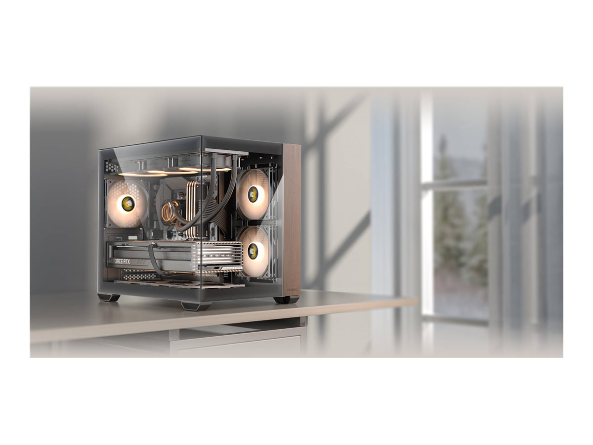 Antec CX600M Wood ARGB Tower ATX Sort Brun Transparent