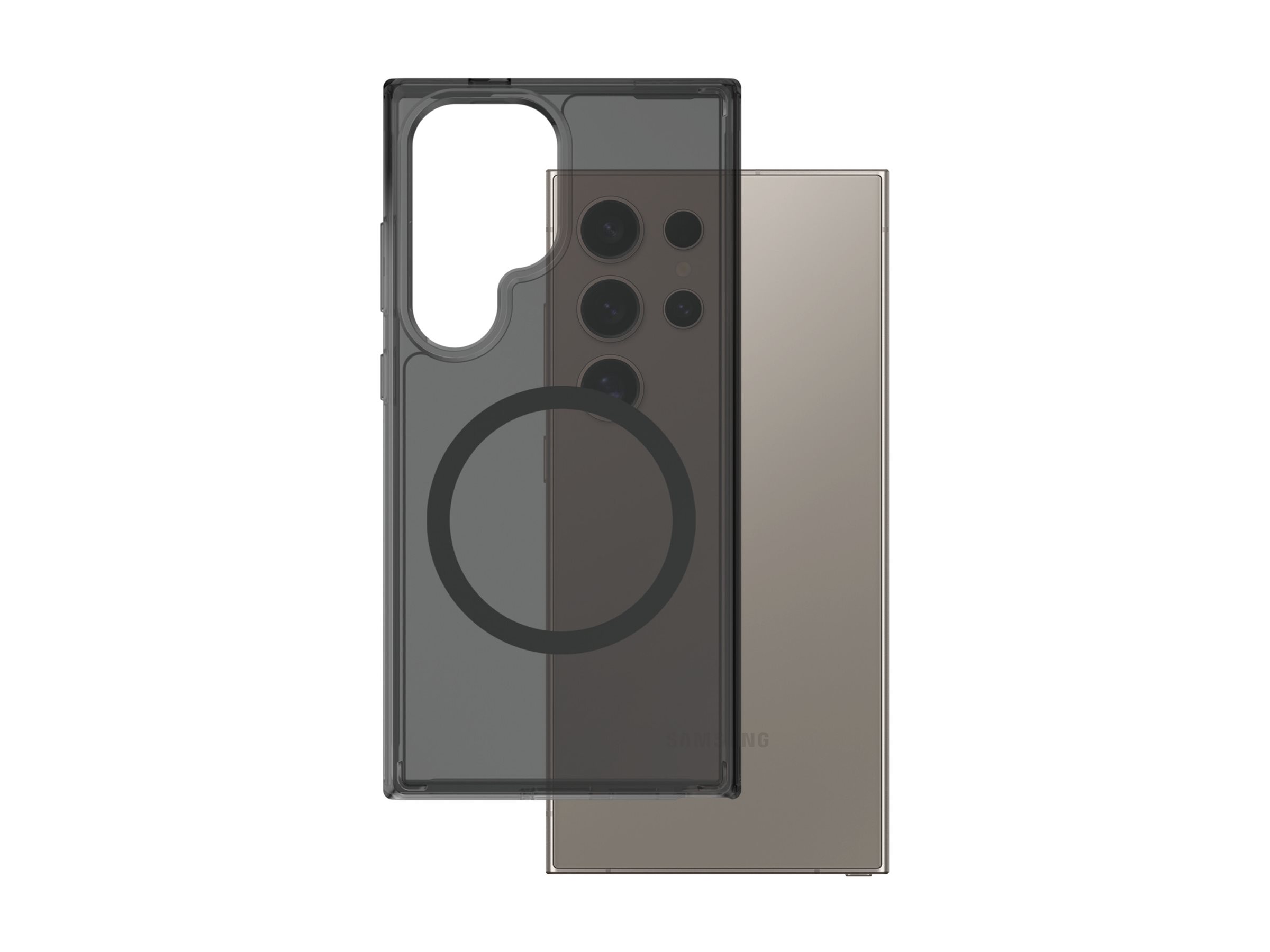 PanzerGlass CARE by Flagship Case Urban Combat Smokey w. Black Qi Compatible Samsung Galaxy S25 Ultra Beskyttelsescover Sort Samsung Galaxy S25 Ultra