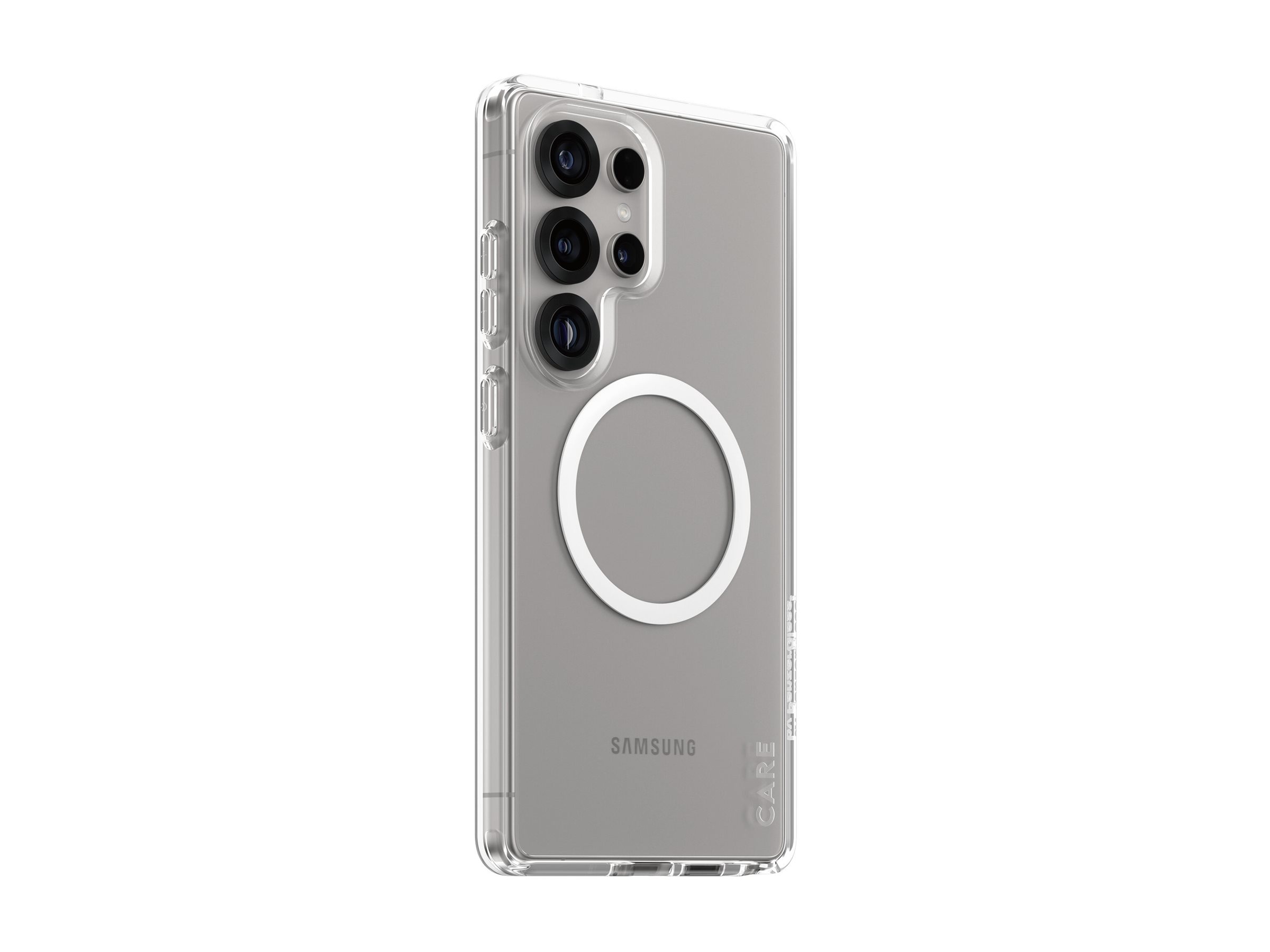 PanzerGlass CARE by Flagship Case Transparent Urban Combat w. White Qi Compatible Samsung Galaxy S25 Ultra Beskyttelsescover Transparent Samsung Galaxy S25 Ultra
