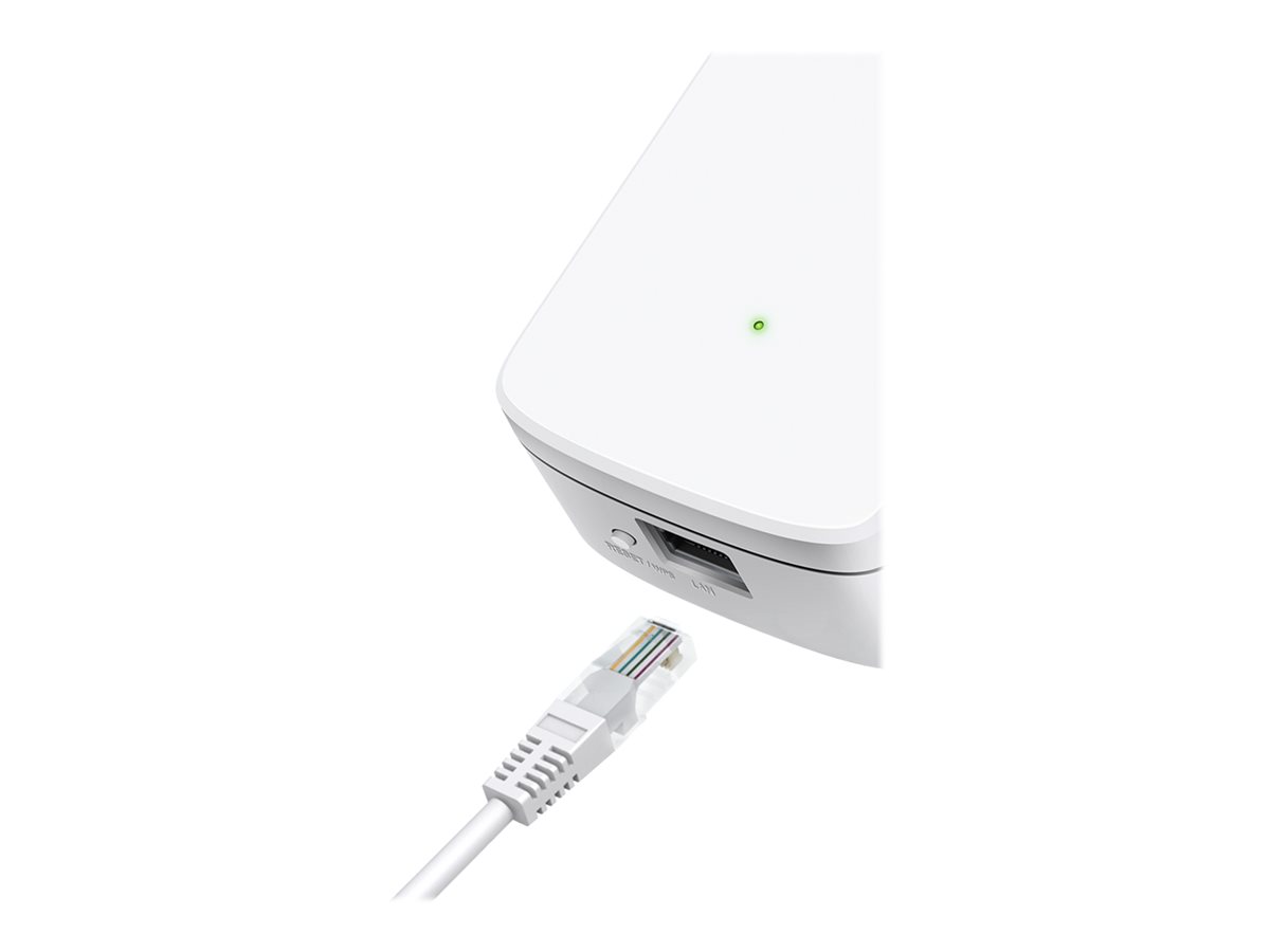 Mercusys ME10 V1 WiFi-rækkeviddeforlænger Montebar i væggen