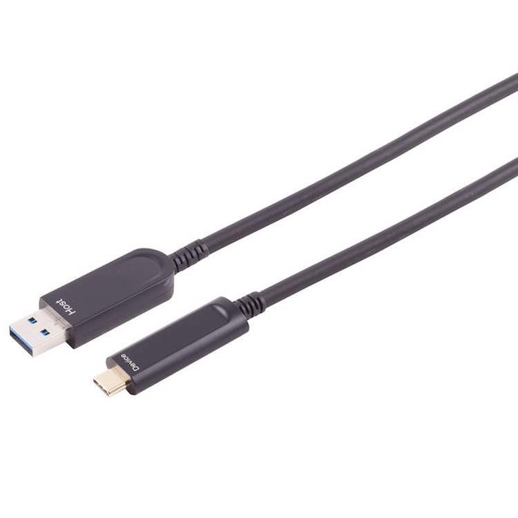 S-impuls Optisk USB-A til USB-C kabel 10 Gbps 20m
