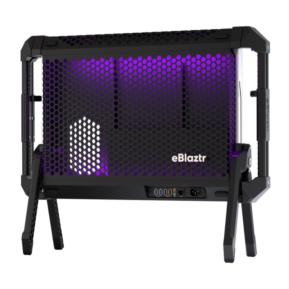 eBlaztr transporttabelt gaming kabinet Mini ITX Ingen strømforsyning Sort