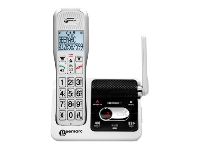 Geemarc AmpliDect 595 U.L.E Trådløs telefon Ingen nummervisning Sort Hvid