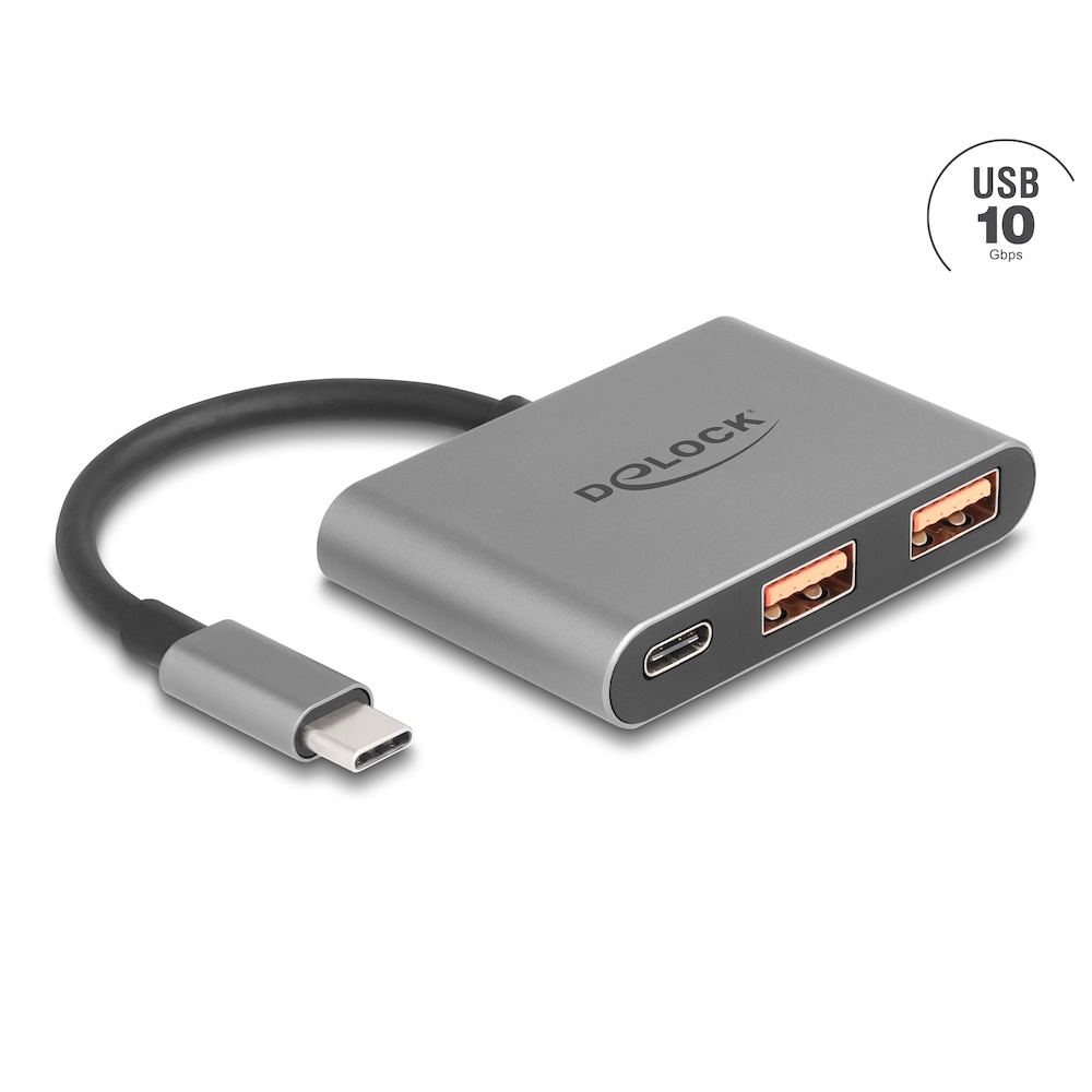 Delock USB-C 3-port hub 10 Gbps