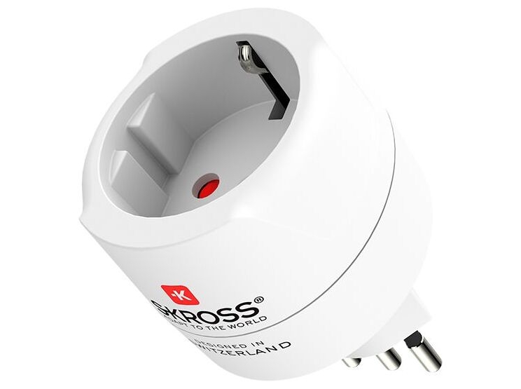 SKROSS Country Adapter Strøm Type C/E/F Stik Strømtype J/L/N Modtager Hvid Stikadapter