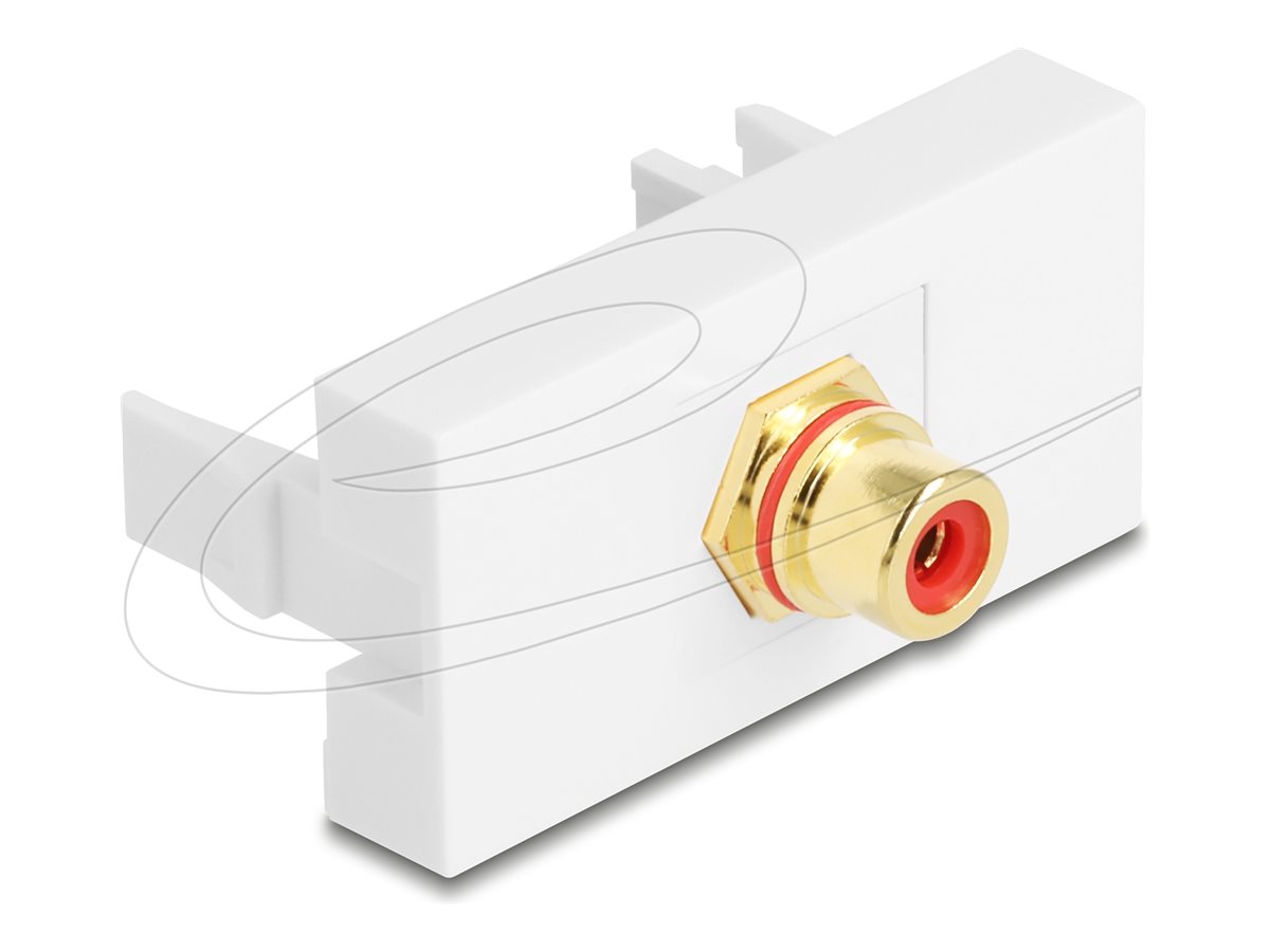 Delock Easy 45 - klik i-modul - forgyldt - 1 gang - rød, hvid