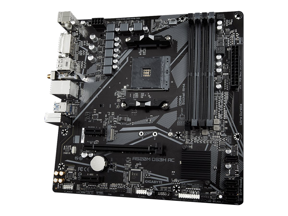 Gigabyte A520M DS3H AC Micro ATX Socket AM4 AMD A520