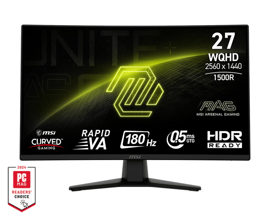 MSI MAG 274CQFDE 27 Rapid VA 2560 x 1440 (2K) DisplayPort HDMI 180 Hz